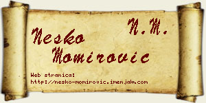 Neško Momirović vizit kartica